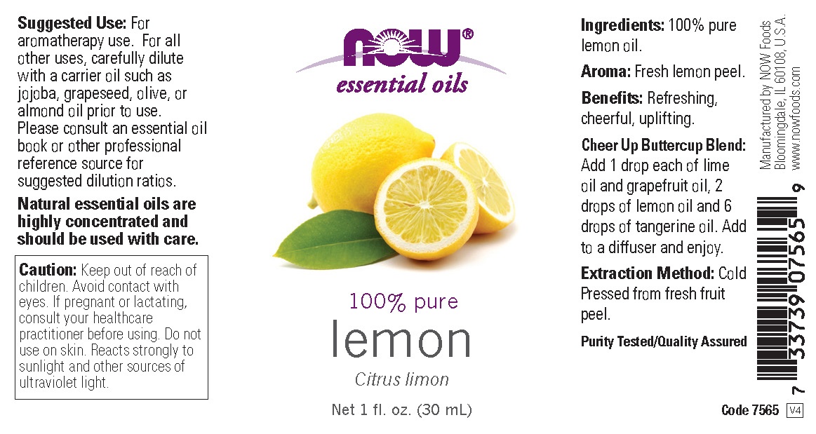 slide 2 of 2, NOW Essential Oils, Lemon Oil, Cheerful Aromatherapy Scent, Cold Pressed, 100% Pure, Vegan, 0.18 fl oz