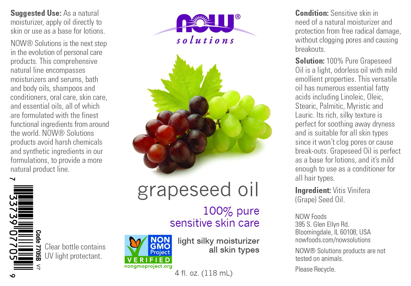 slide 2 of 2, NOW Grapeseed Oil - 4 fl. oz., 4 fl oz