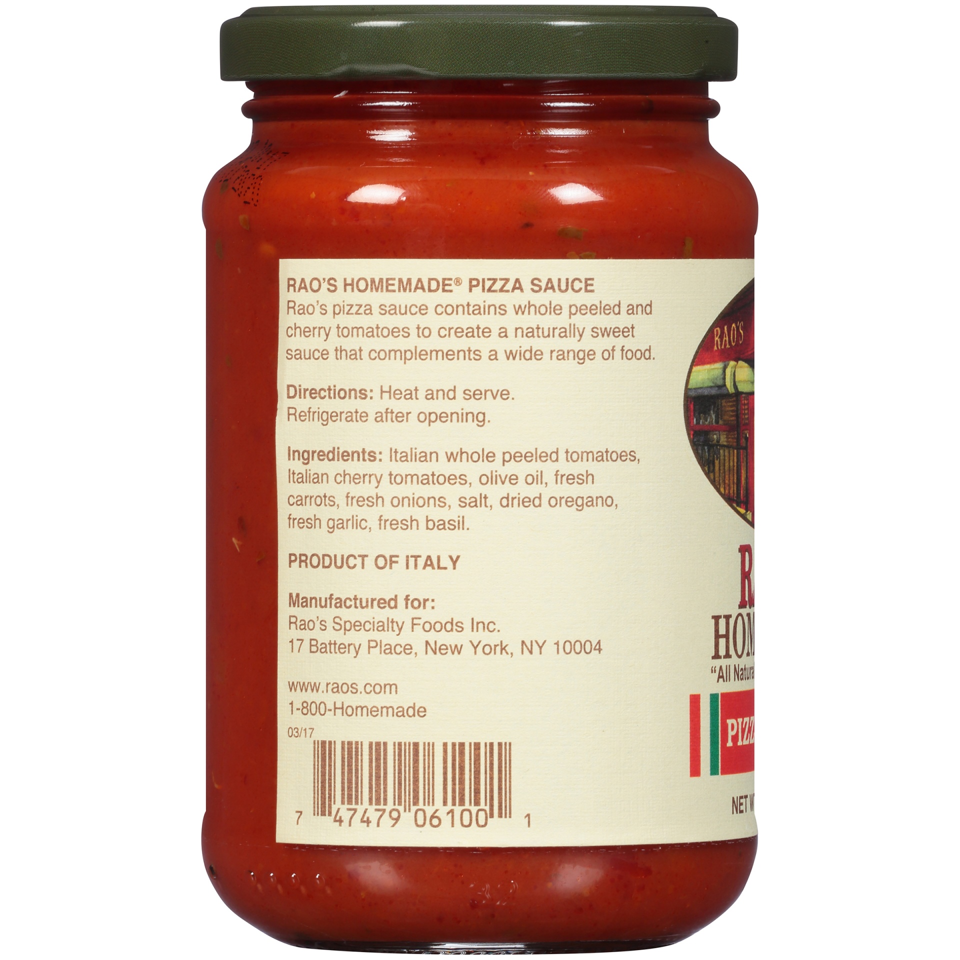 slide 7 of 8, Rao's Homemade Classic Pizza Sauce Premium Quality All Natural Keto Friendly Slow-Simmered - 13oz, 13 oz