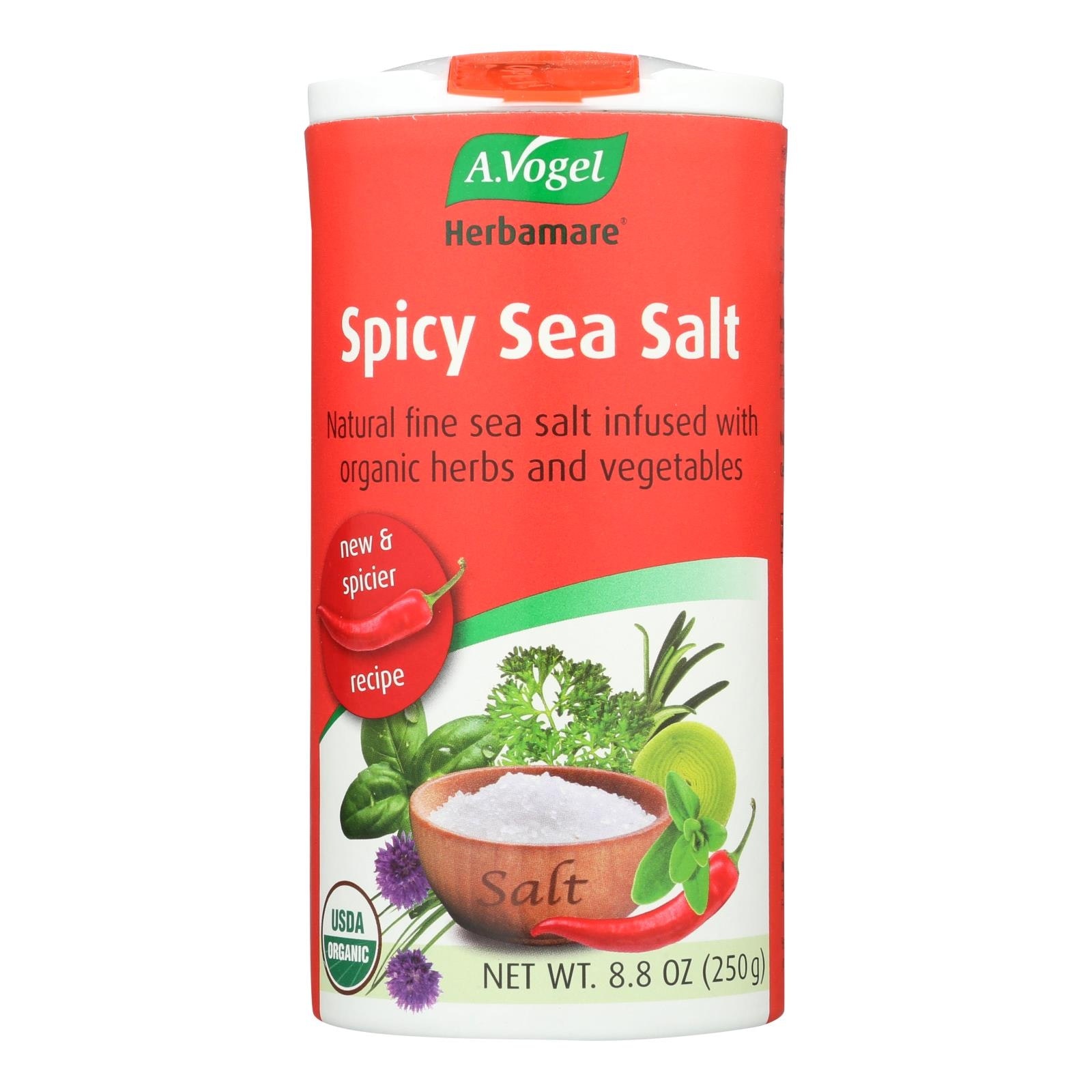 slide 1 of 1, A Vogel Organic Spicy Sea Salt, 8.8 oz