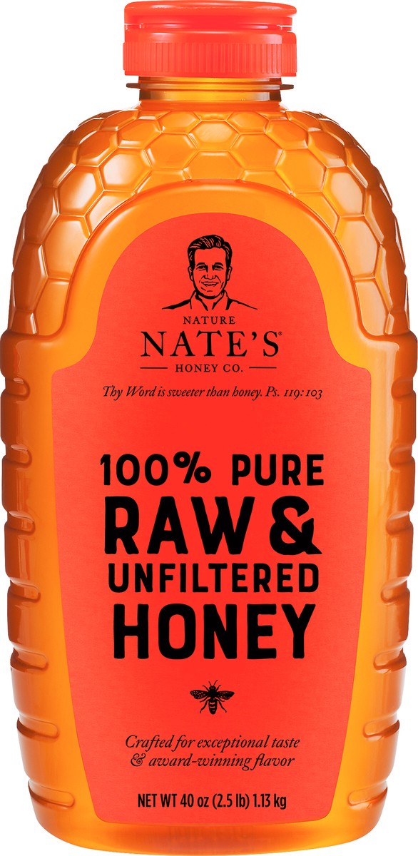 slide 2 of 7, Nature Nate's Raw & Unfiltered 100% Pure Honey 40 oz, 40 oz