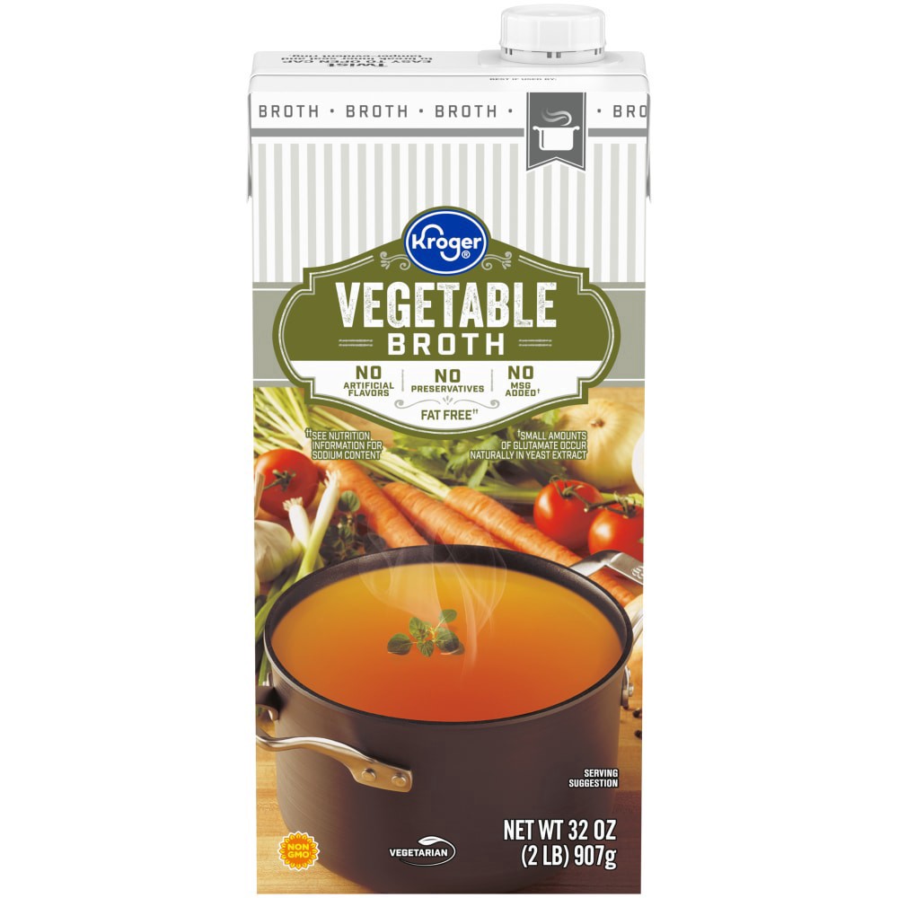 slide 3 of 3, Kroger Fat Free Vegetable Broth, 32 oz