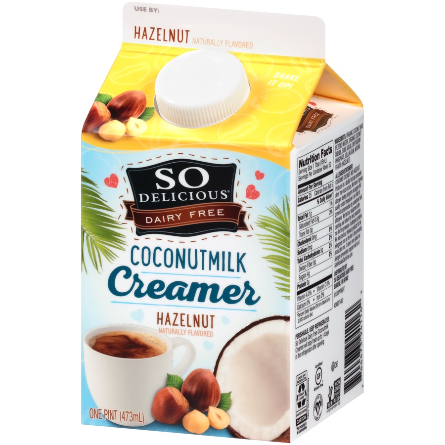 slide 2 of 8, So Delicious Hazelnut Coconut Milk Creamer, 1 pint