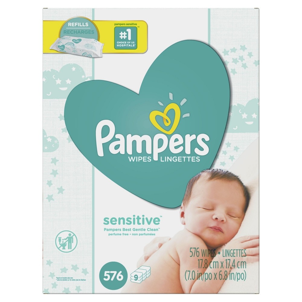 slide 6 of 7, Pampers Sensitive Baby Wipes, 576 ct