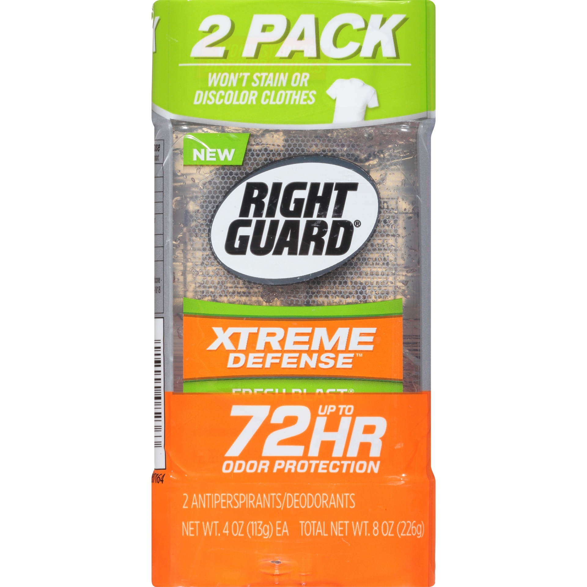 slide 6 of 6, Right Guard Xtreme Defense 5 Fresh Blast Antiperspirant, 2 ct; 4 oz