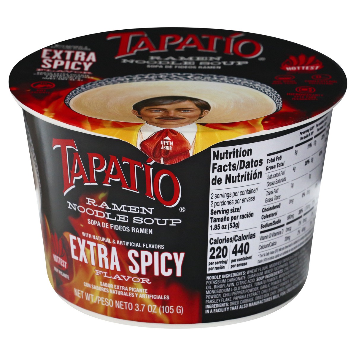 slide 5 of 11, Tapatio Ramen Bowls Extra Spicy 105 gram, 105 gram