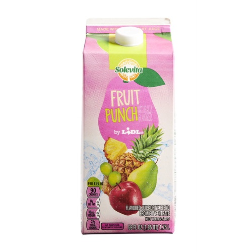 slide 1 of 1, Lidl Solevita fruit punch juice, 59 fl oz