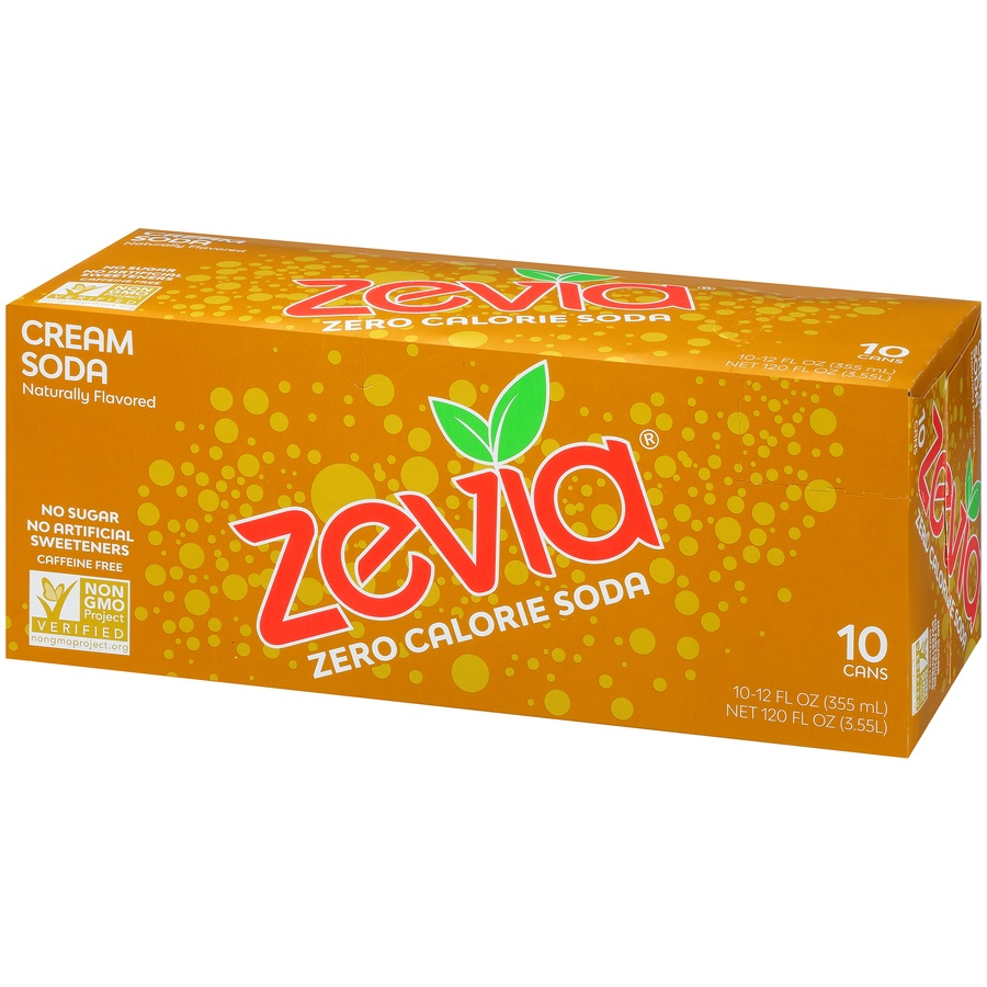 slide 3 of 8, Zevia Cream Soda /, 10 ct; 12 oz