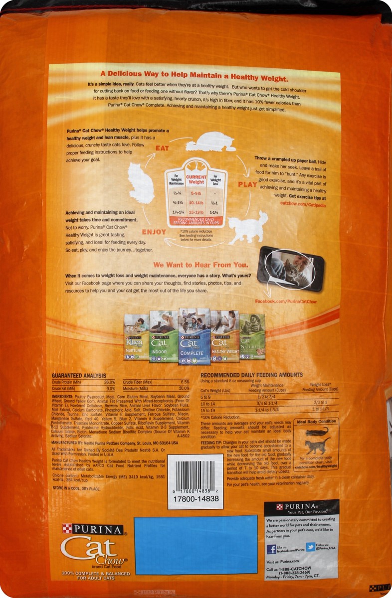 slide 6 of 6, Purina Cat Chow Healthy Weight Cat Food, 13 lb