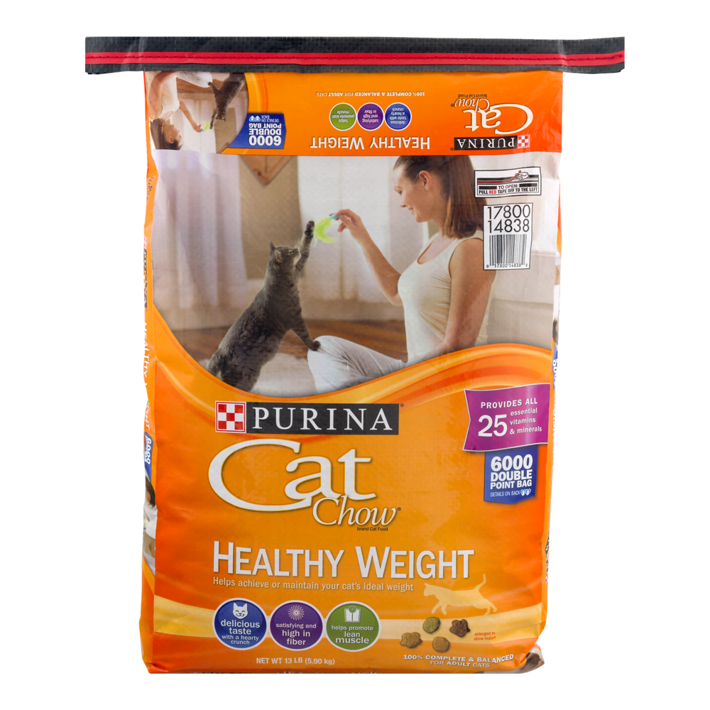 slide 1 of 6, Purina Cat Chow Healthy Weight Cat Food, 13 lb