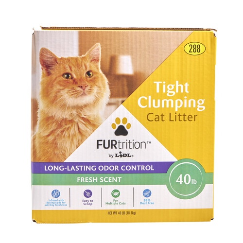 slide 1 of 1, Lidl Furtrition tight clumping cat litter, 40 lb