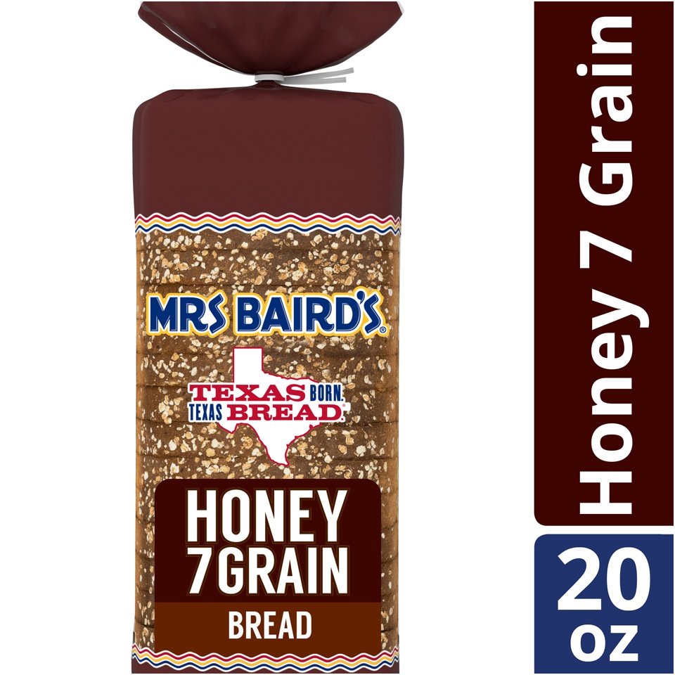 slide 2 of 8, Mrs. Baird's Honey 7 Grain Bread, 20 oz