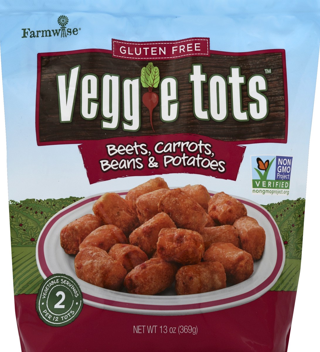 slide 5 of 6, Farmwise Beets Carrots Bean Potatoes Veggie Tots, 13 oz