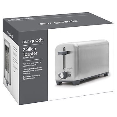 slide 1 of 1, our goods 2 Slice Toaster - Stainless Steel, 1 ct