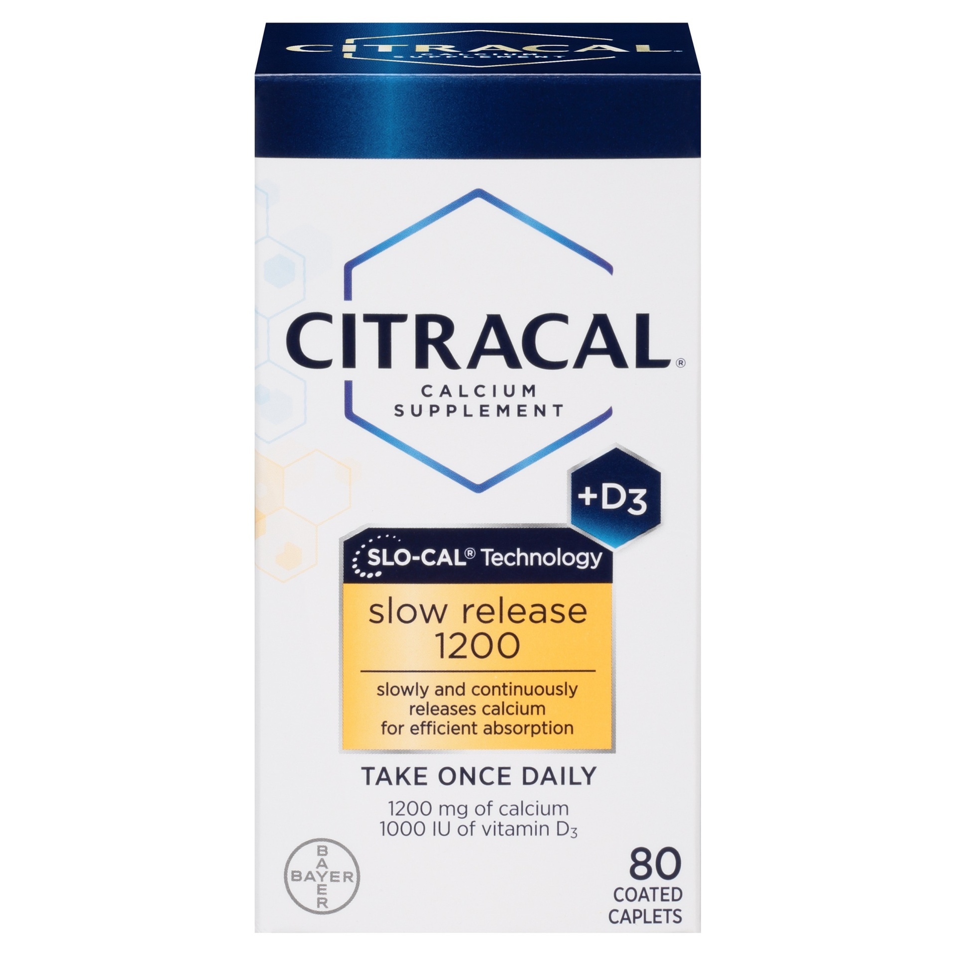 slide 1 of 1, Citracal Calcium D3 Slow Release Calcium Dietary Supplement Tablets, 80 ct