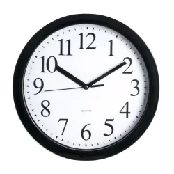 Realspace Round Quartz Analog Wall Clock, 9''D, Black