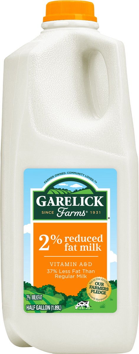 slide 4 of 7, Garelick Farms Milk, 2% Reduced Fat, 1/2 gal