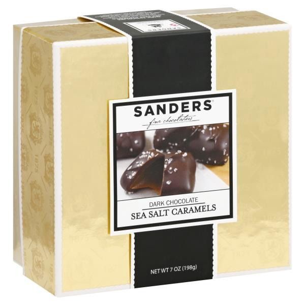 slide 1 of 1, Sanders Dark Chocolate Sea Salt Caramels, 7 oz