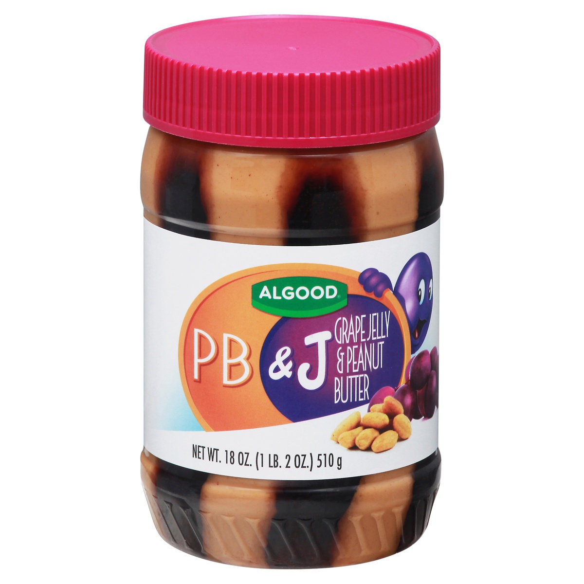 slide 1 of 1, Algood PB&J Peanut Butter and Grape Jelly, 18 oz