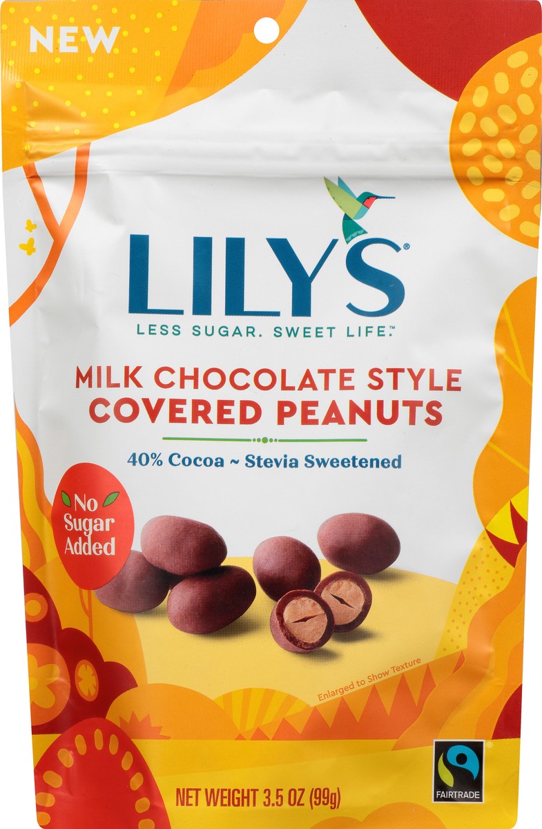 slide 2 of 12, Lily's Milk Chocolate Covered Peanuts No Sugar Added, 3.5 oz