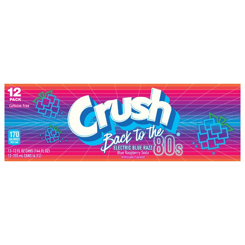 slide 1 of 1, Crush Electric Blue Razz 12 pk 12 ounce cans, 12 ct; 12 oz