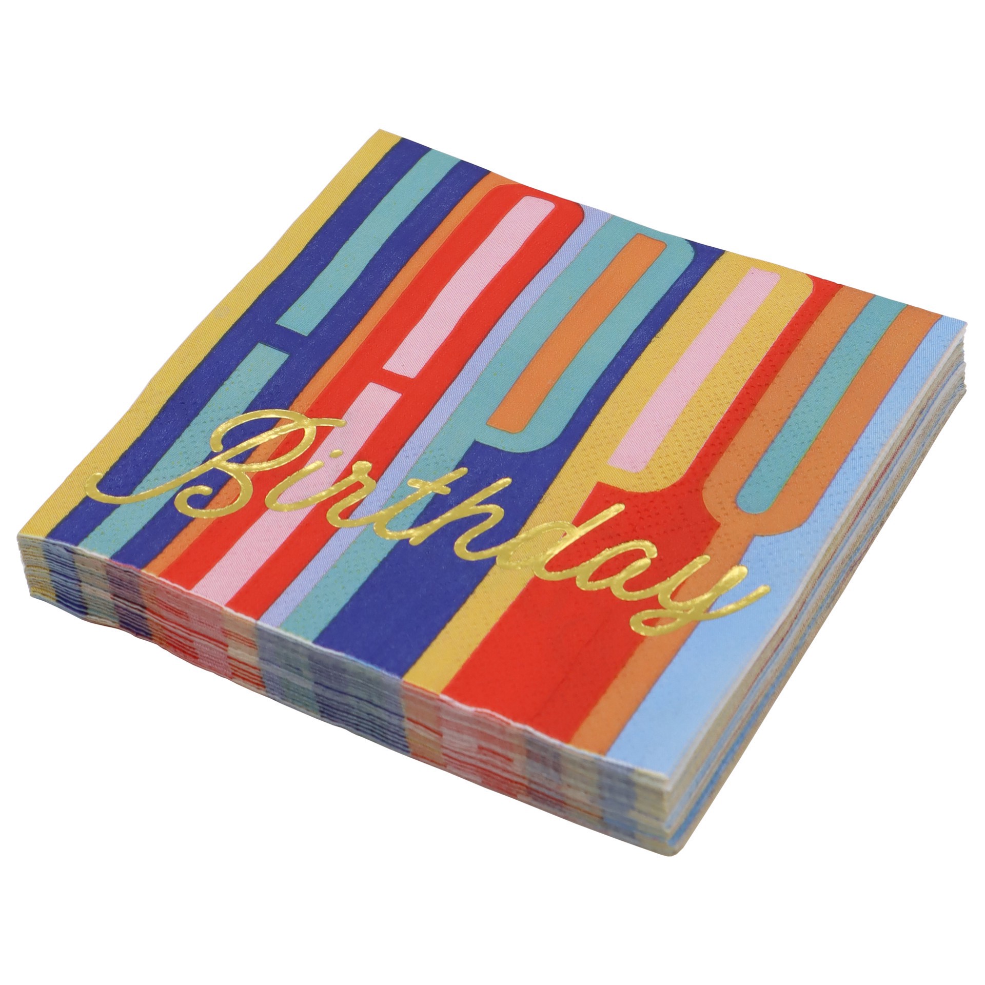 slide 3 of 3, Multicolor Happy Birthday Beverage Napkins, 20ct. By Celebrate It, 20 ct