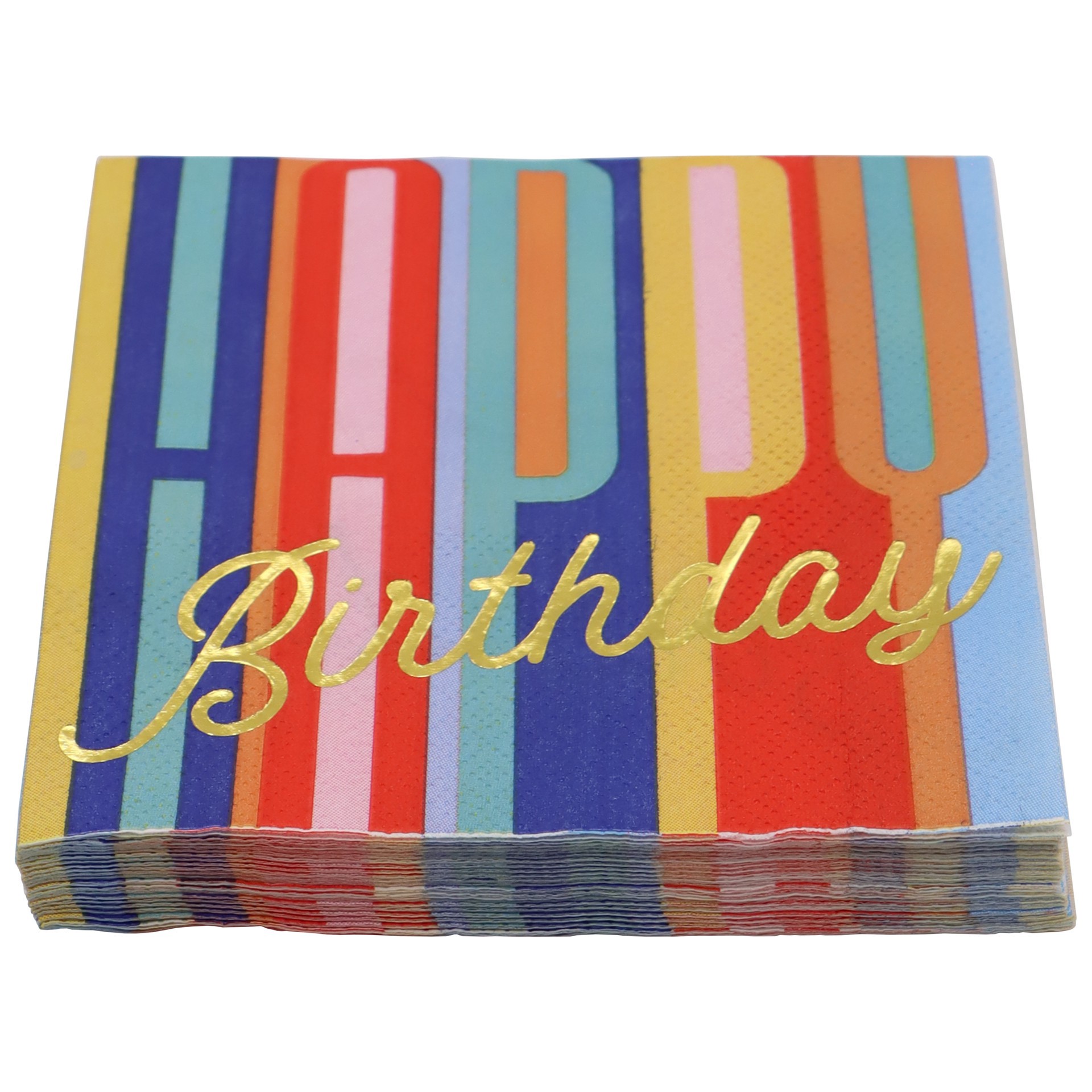 slide 2 of 3, Multicolor Happy Birthday Beverage Napkins, 20ct. By Celebrate It, 20 ct