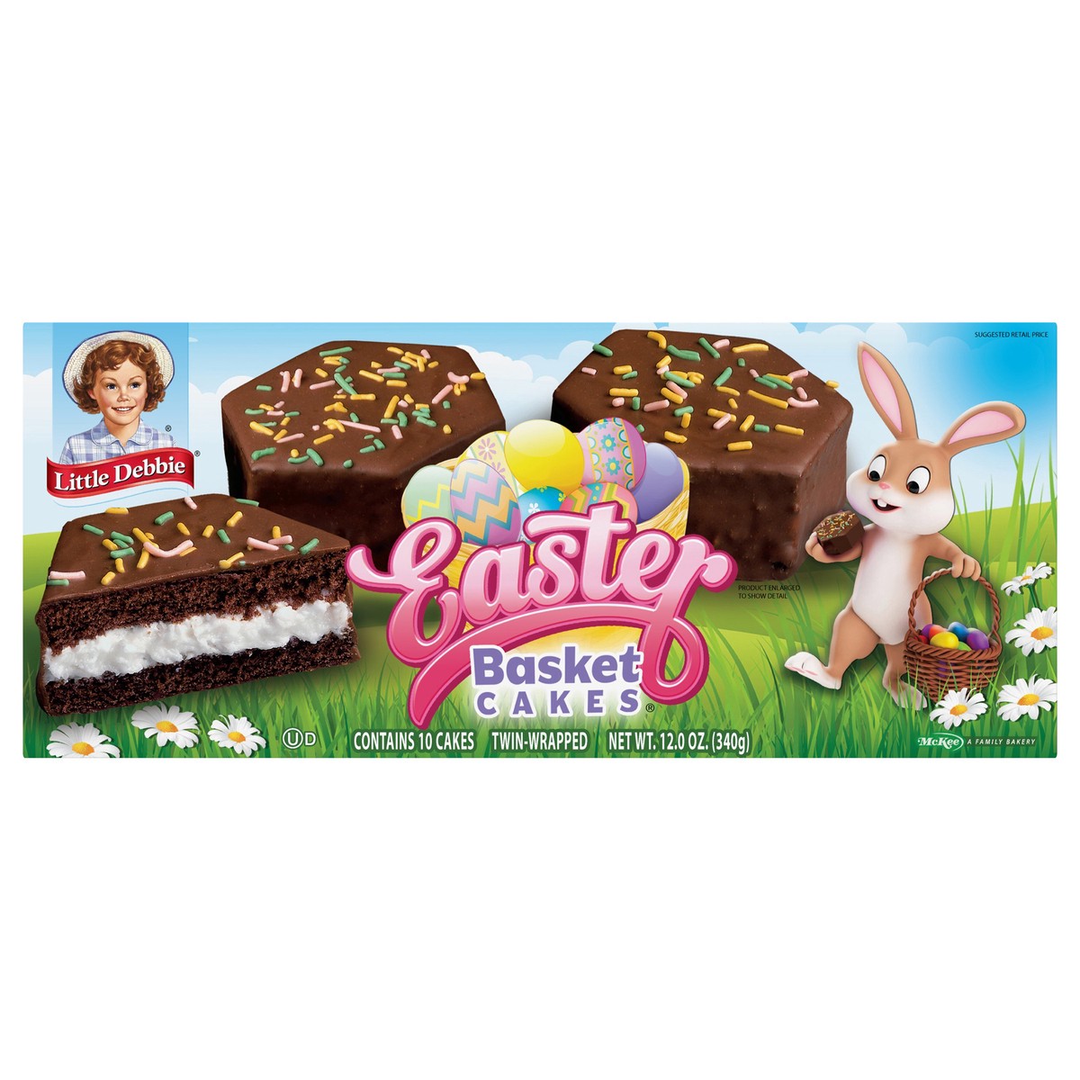 slide 8 of 11, Little Debbie Snack Cakes, Little Debbie Family Pack EASTER BASKET CAKES  (choc), 10 ct