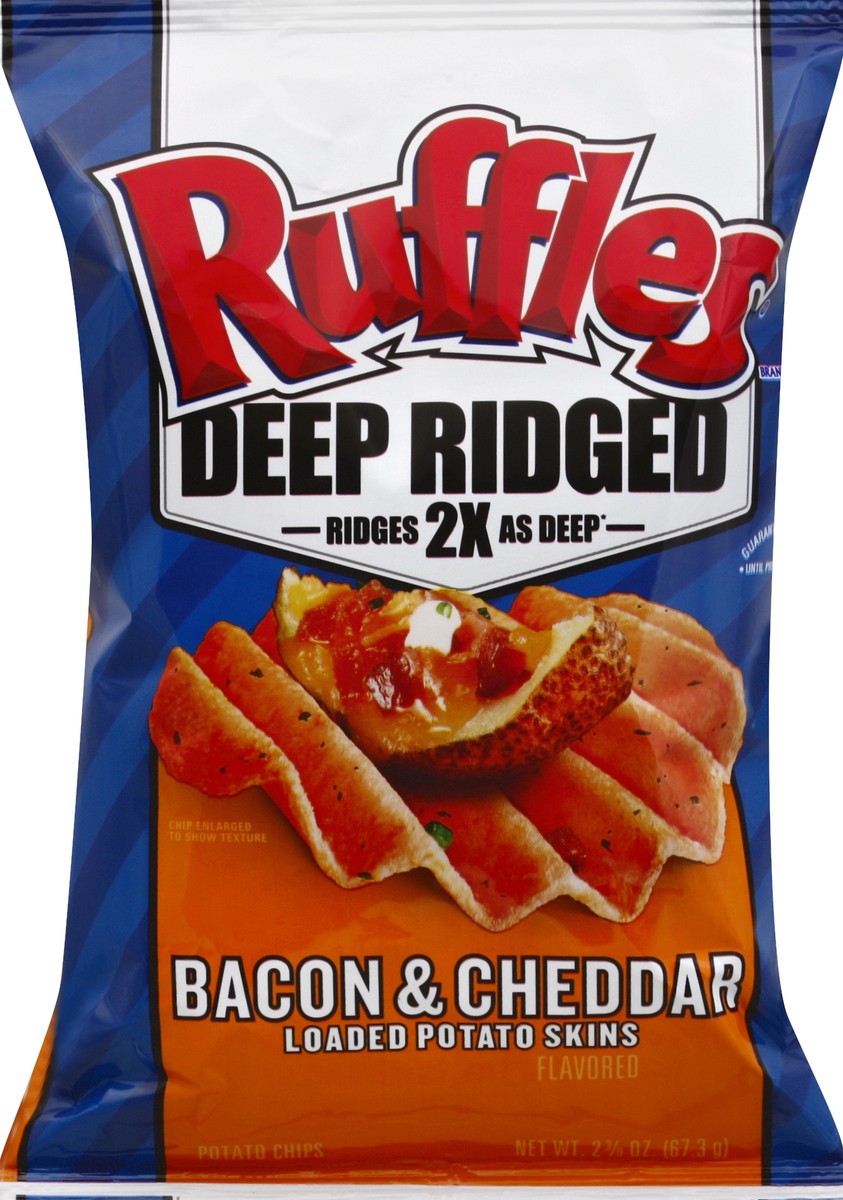 slide 5 of 5, Ruffles Deep Ridged Bacon and Cheddar Potato Chips 2.375 Ounce Plastic Bag, 2.375 oz