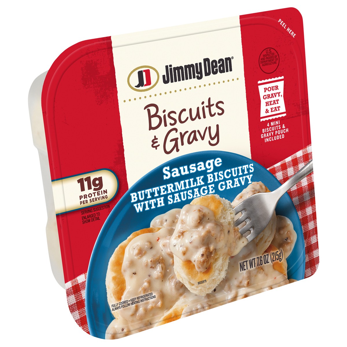 slide 8 of 9, Jimmy Dean Biscuits & Gravy - Sausage, 7.6 oz Box, 215.46 g