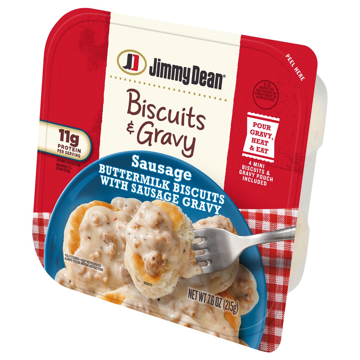 slide 5 of 9, Jimmy Dean Biscuits & Gravy - Sausage, 7.6 oz Box, 215.46 g