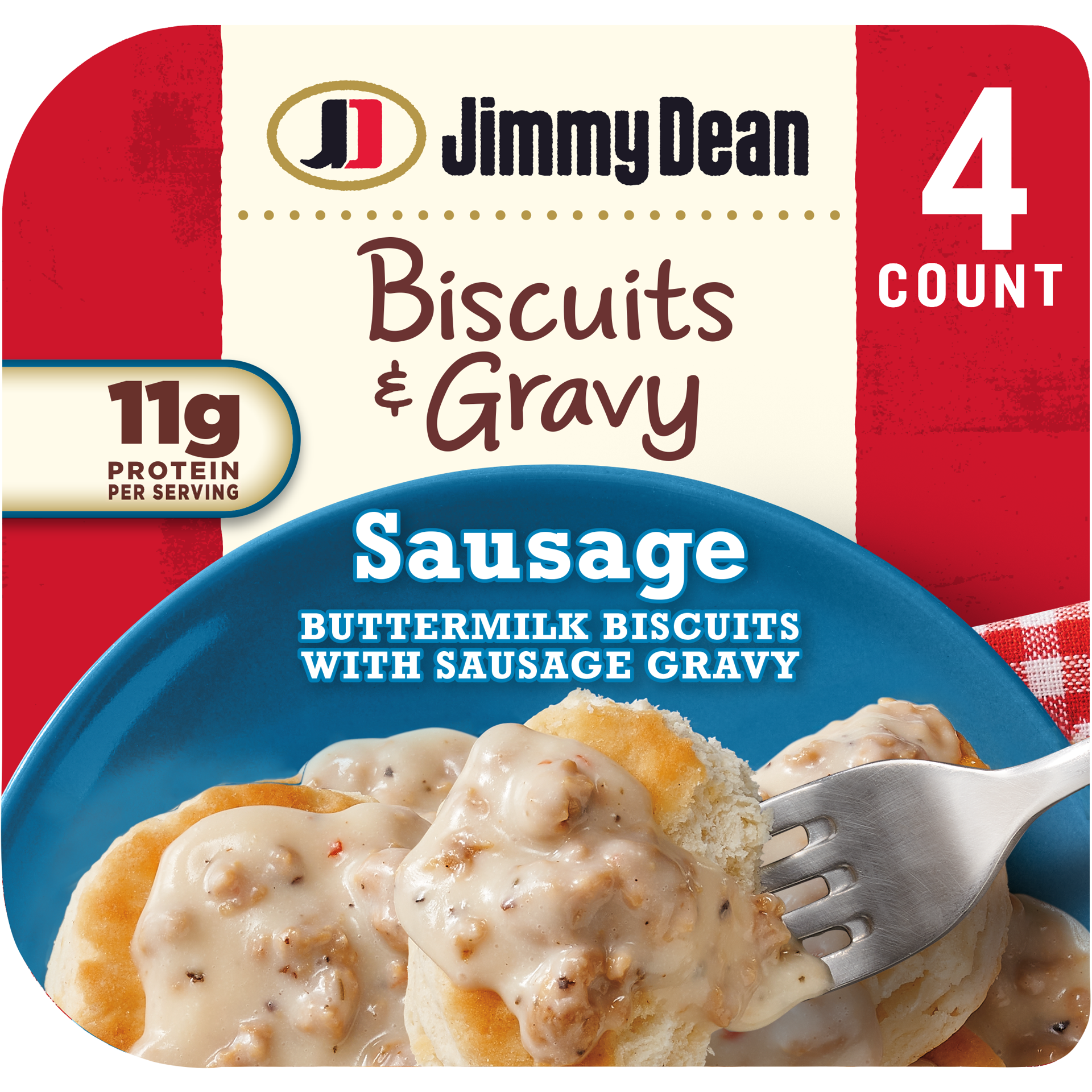 slide 1 of 9, Jimmy Dean Biscuits & Gravy - Sausage, 7.6 oz Box, 215.46 g