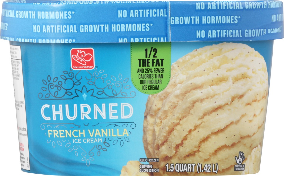 slide 8 of 10, Harris Teeter Reduced Fat Ice Cream - French Vanilla, 48 oz