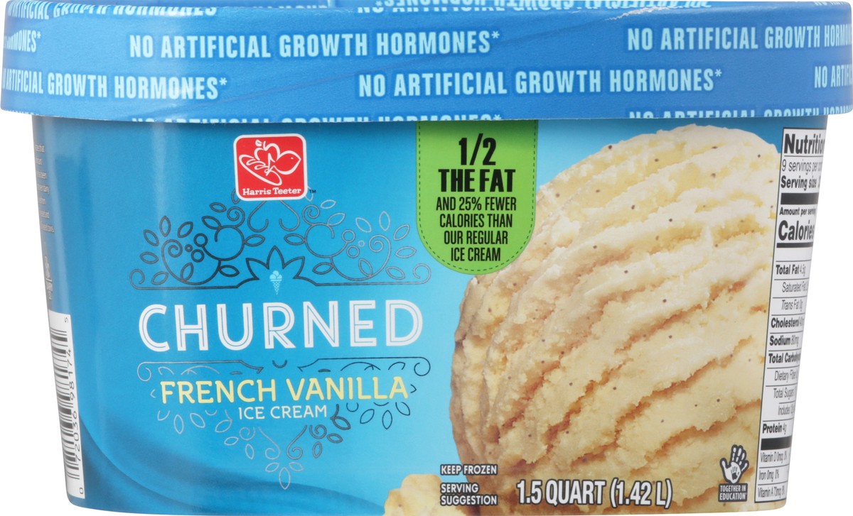 slide 9 of 10, Harris Teeter Reduced Fat Ice Cream - French Vanilla, 48 oz