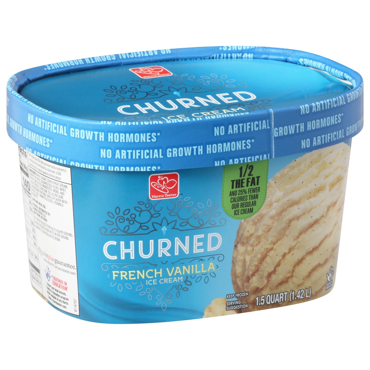 slide 10 of 10, Harris Teeter Reduced Fat Ice Cream - French Vanilla, 48 oz