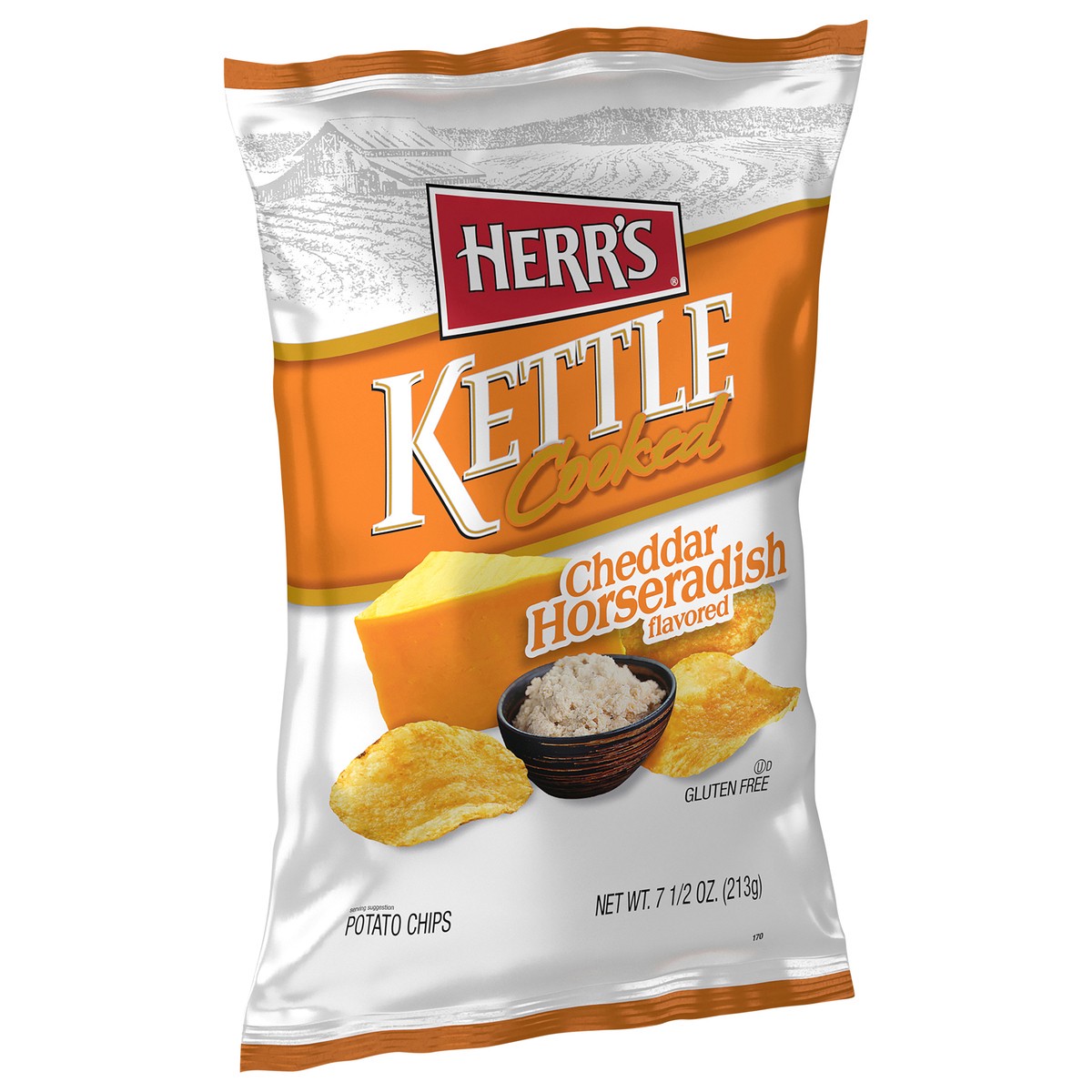 slide 2 of 14, Herr's Kettle Cooked Cheddar Horseradish Flavored Potato Chips 7.50 oz, 7.5 oz