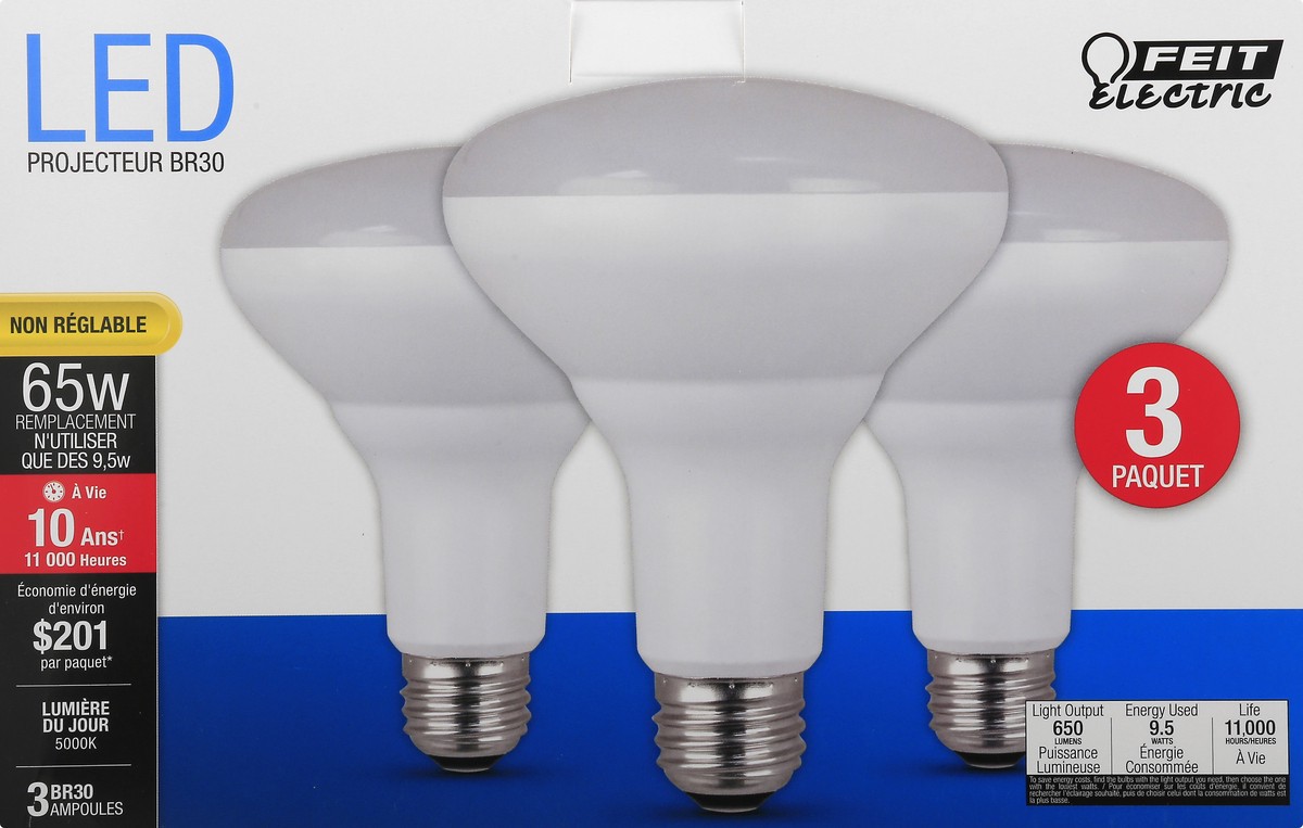 slide 4 of 11, Feit Electric 65 Watts LED Daylight Flood Bulb 3 ea, 3 ct