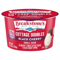 Breakstone''s Cottage Doubles Lowfat Cottage Cheese & Black Cherry Topping with 2% Milkfat, 4.7 oz Cup