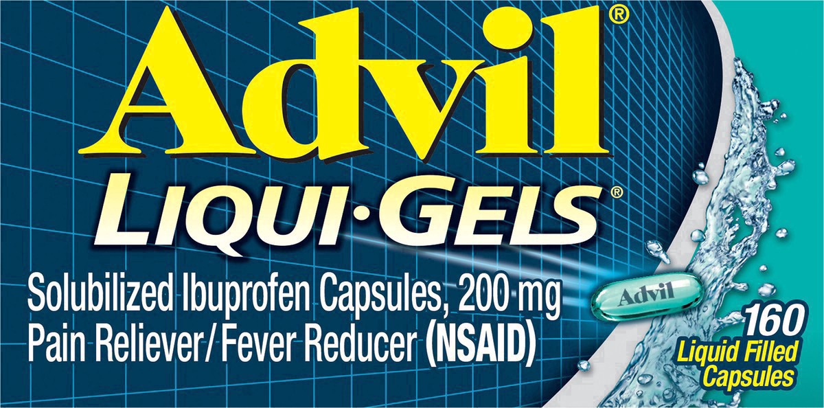 slide 5 of 18, Advil Pain Reliever/Fever Reducer Liqui-Gels Capsules - Ibuprofen (NSAID), 160 ct