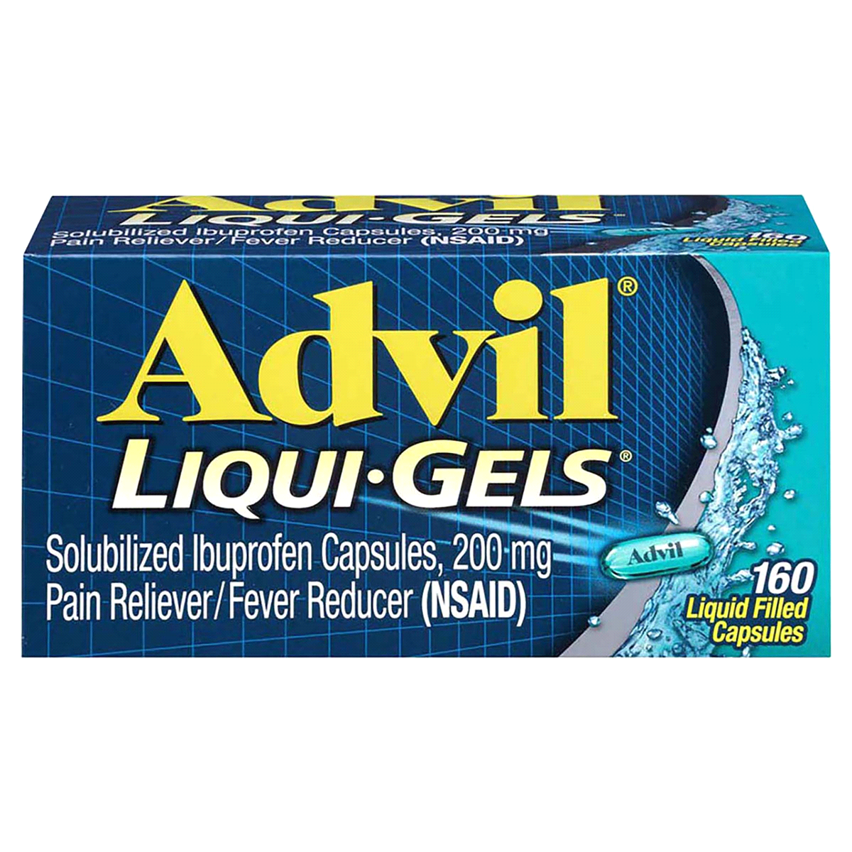 slide 1 of 7, Advil Liquigels Pain Reliever-Fever Reducer Ibuprofen Liquid Filled Capsules, 200 mg, 160 ct