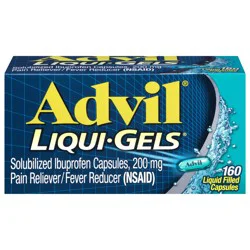 Advil Liqui-Gels Pain Reliever and Fever Reducer, Ibuprofen 200mg for Pain Relief - 160 Liquid Filled Capsules