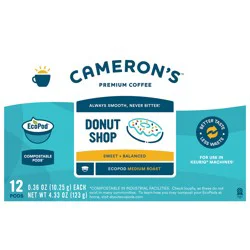 Cameron's Coffee Single Serve Pods, Donut Shop, 12 Count