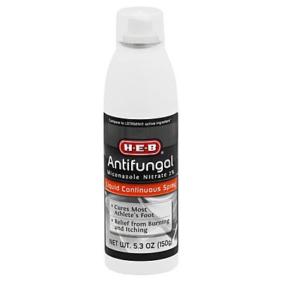 slide 1 of 1, H-E-B Antifungal Liquid Continuous Spray, 5.3 oz