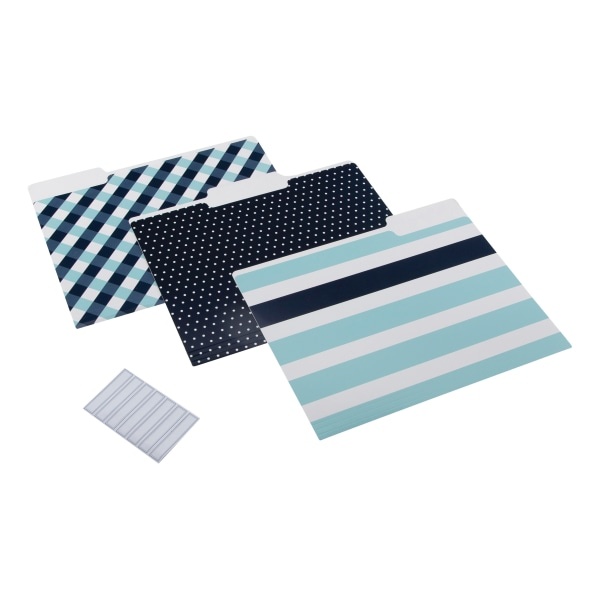 slide 1 of 6, Gartner Studios See Jane Work File Folders, Letter Size, Blue/Navy/White, Pack Of 6, 6 ct