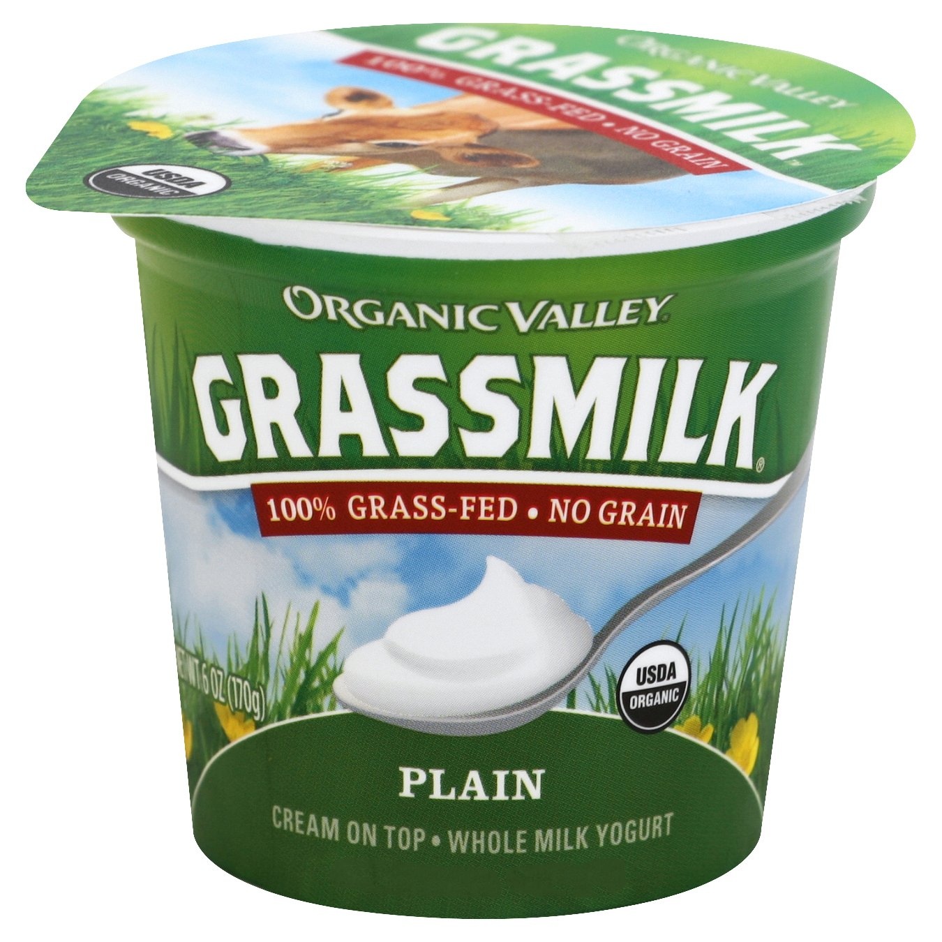 slide 1 of 6, Organic Valley Yogurt, Whole Milk, Cream On Top, Plain, 6 oz