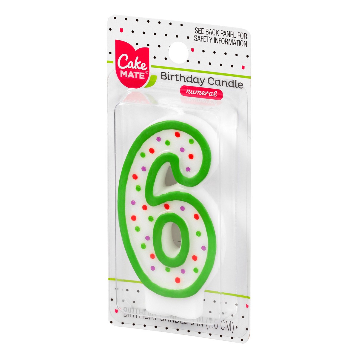 slide 3 of 9, Cake Mate 3 Inch 6 Numeral Birthday Candle 1 ea, 1 ea