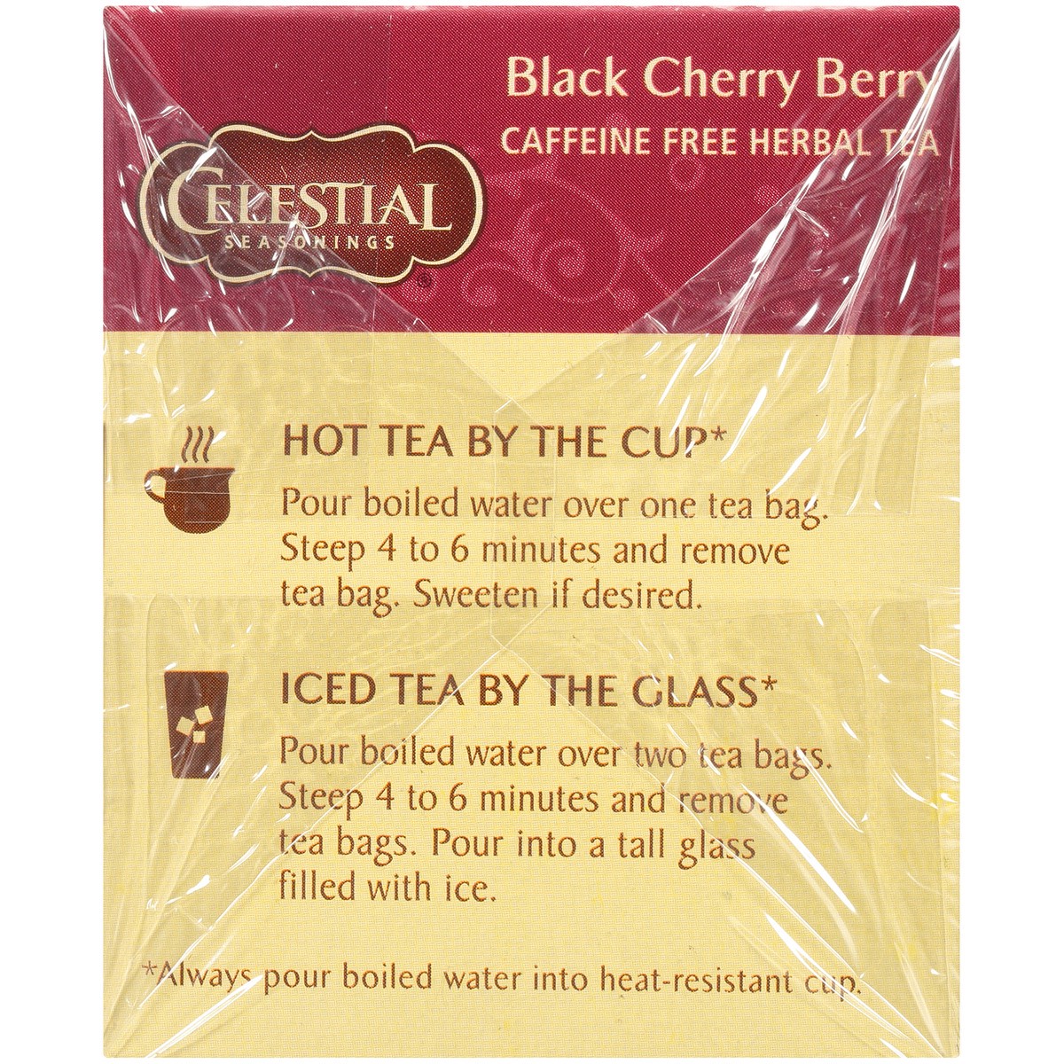 slide 7 of 7, Celestial Seasonings Herbal Tea, Caffeine Free, Black Cherry Berry, Bags - 20 ct, 20 ct