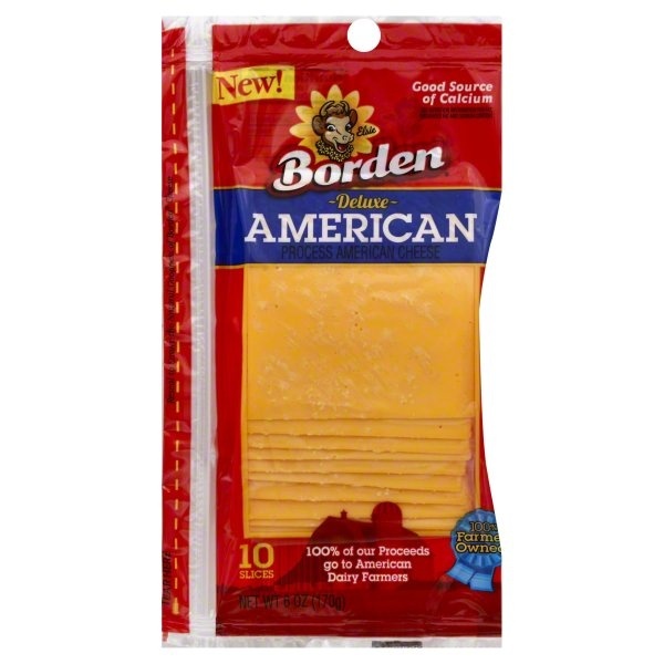 slide 1 of 1, Borden Deluxe American Cheese Slices, 10 ct