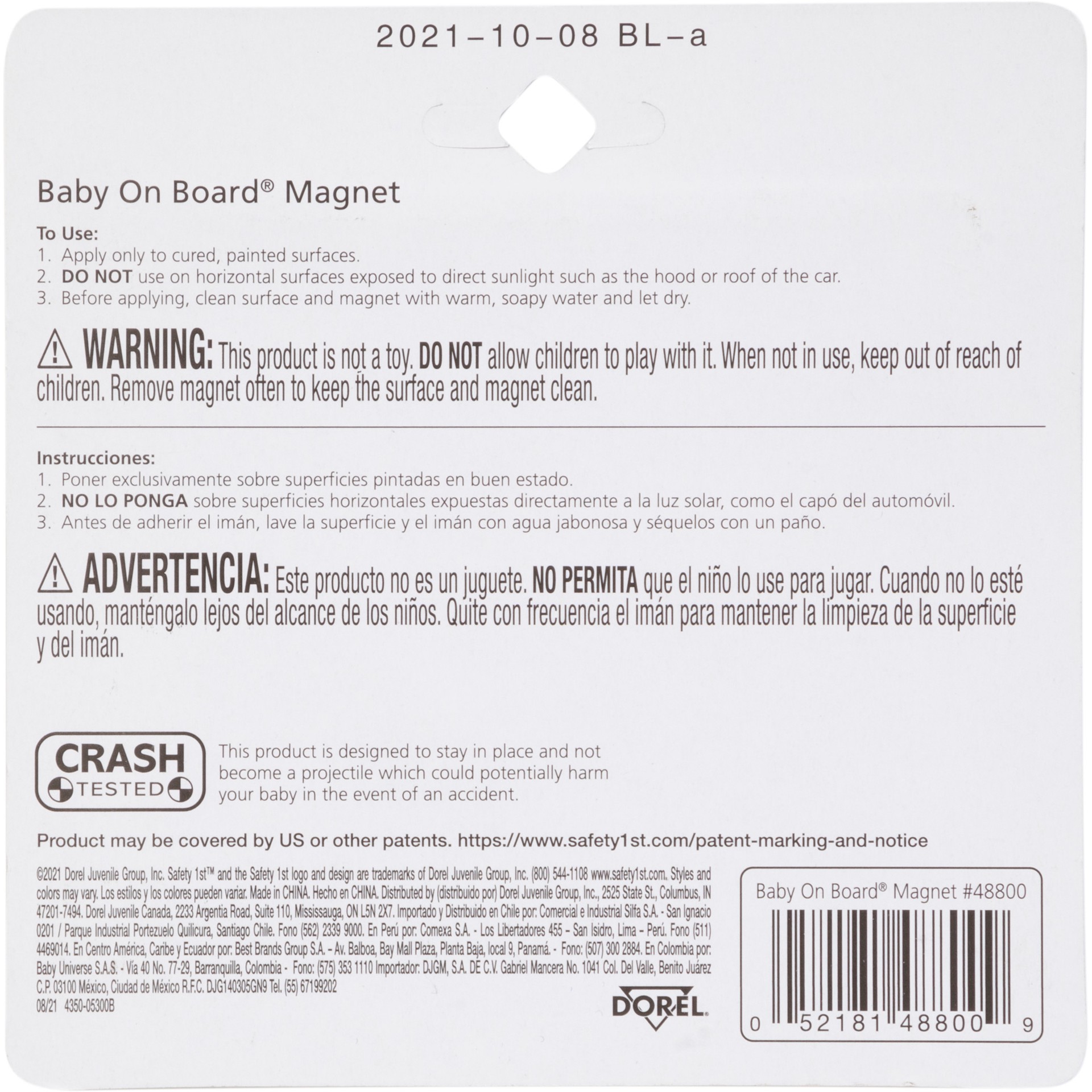 slide 7 of 10, Safety 1ˢᵗ Baby On Board Magnet, Yellow, 1 ct