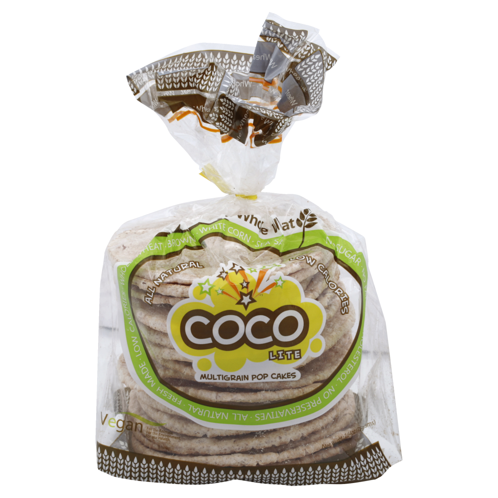 slide 1 of 1, Coco Lite Pop Cakes Multigrain Whole Wheat, 2 oz